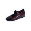 2025 ~ Estilo Primavera Estilo Fragante Pequeño Lazo Zapatos de Boca Baja Zapatos de Mujer Estilo Francés Retro Planos Mary Jane Zapatos Pequeños de Cuero