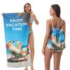Toalla de playa plegable de gran tamaño 80X160, toalla de baño estampada, toalla de playa integrada, bolsa integrada, portátil