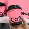 Taza de Café Desechable Taza de Papel para Té de Leche 330ml Taza de Papel para Café con Tapa Taza de Papel para Bebidas Calientes Taza de Embalaje Especial
