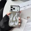 Color Sólido Corte Patrón de Llama Adecuado para Funda de Teléfono Móvil Iphone17Promax Apple 15 Tacto Suave Mate 16 Refrigeración Suave