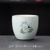 Taza de Mano Buda Sin Preocupaciones Conejo de Dinero Dinastía Tang y Song, Taza de Té Cerámica Creativa para Uso Doméstico, Colgante de Conejo Lindo, Taza de Maestro, Taza para Beber Té