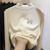 Nueva camiseta infantil, versátil, de cuello alto medio, manga larga, forro polar, top para niñas, estilo casual de otoño e invierno para niñas pequeñas