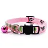 Cuello de parche de 1 cm con hebilla de plástico decorativa anti-pérdida de campana collar para mascotas identificación para exteriores
