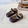 Zapatos Mary Jane de cuero para niñas de 3 a 6 años, estilo primavera y otoño, suela blanda, zapatos de princesa con lazo, zapatos de vestir sencillos para niños, negros, versión coreana
