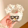 Lindos conejos y gatos con gafas de lunares, Ligas para el pelo, Scrunchies, Sujetadores de coleta coquetos, Diademas, Sujetadores para moños