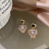 Aretes nuevo viento dulce y cool Aretes de amor mujer Joker moda alto sentido Plata S925 pin aretes fabricantes mayoreo