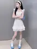 Vestido de Princesa con Mangas Abullonadas y Encaje para Niñas Pequeñas 2026 Nuevas Llegadas de Verano para Niños Medianos y Mayores Vestido de Pastel en Capas con Cintura Ajustada Estilo Francés Vestido de Encaje
