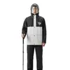 Conjunto de Impermeable y Pantalón de Lluvia para Ciclismo, Engrosado para Lluvia Fuerte, Cortavientos con Poncho de Lluvia con Visera, Especializado para Repartidores, Estilo de Dos Piezas