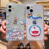 Funda de Doraemon para Apple 13 con dibujos animados para iPhone 12 Pro Max, cobertura total, transparente, resistente a caídas, 14 pulgadas