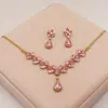Nuevo collar de amatista de cristal transfronterizo, pendientes, traje, vestido de noche, accesorios, accesorios de novia, sentido de alta gama