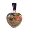 Pendente de Cavalo de Cristal Rosa Amazon Transfronteiriço 16mm Pequeno Coração de Pêssego Presente de Dia dos Namorados Pingente em Forma de Coração de Pedra Natural