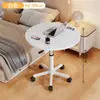 Mesa de altura ajustable, escritorio de computadora móvil para uso en el hogar en espacios pequeños, mesa lateral para sofá, escritorio de estudio, mesa para sentarse y pararse con ruedas, escritorio pequeño
