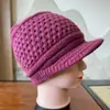Chapéus Masculinos para Pais de Meia-Idade e Idosos, Bonés de Beisebol Quentes com Proteção para as Orelhas, Chapéus de Algodão de Inverno com Lã Adicionada, Estilo Casual