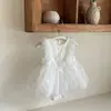 Saia de Borboleta para Bebê e Criança Pequena Vestido Princesa com Bolinhas para Meninas 2026 Novo Macacão Bufante de Verão para Meninas Estiloso
