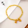 Nuevo pulsera de cuentas de disco de oro de Vietnam DIY flor de ciruelo lirio del valle moda simple diaria pulsera versátil para mujer