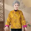 Nueva Ropa de Abrigo Otoñal Estilo Chino para Mujeres de Mediana Edad y Mayores, Blusa Estampada Estilo Nacional para Abuelas, Ropa con Solapa Asimétrica para Madres Mayores