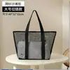 Bolsa de praia de grande capacidade, bolsa de rede para guardar brinquedos, bolsa de mão multifuncional para viagem, bolsa com vazado para guardar maiô atacado