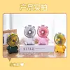 Nuevo Ventilador de Oso de Dibujos Animados Lindo con 3 Velocidades, Ventilador Pequeño Portátil de Mano Recargable por USB, Ventilador de Regalo de Verano para Estudiantes