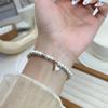 Pulseira de Prata de Lei S925 para Mulheres com Caracteres de Bênção, Vagem de Lótus, Pulseira de Contas Antiga, Pulseira Moderna e Versátil, Joia Exquisita e de Alta Qualidade
