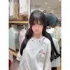 Cuello Bordado Estilo Americano Marca de Moda Tejido Técnico de Alta Calidad Manga Corta Fresco de Verano Camiseta de Manga Corta Atuendo de Pareja Nuevo