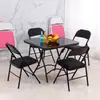 Mesa plegable sencilla con tablero de vidrio templado, mesa de comedor para balcón, mesa de ocio para apartamentos pequeños, mesa redonda o cuadrada para montar puestos