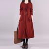 Comercio exterior exportación nuevo suelto manga larga cuello redondo casual vestido mujer largo literario retro vestido camisa mujer