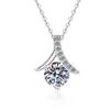 Collar de Cadena para Clavícula con Colgante de Sirena Más Vendido Transfronterizo Joyería de Moda de Lujo Ligero Plata de Ley S925 Collar de Moissanita