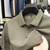 Camiseta de manga corta para hombre de algodón mercerizado de doble cara, 70 hilos, nuevo estilo de verano, suave como la seda, transpirable, con cuello, polo de color liso para hombre