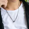 Collar cuadrado Wang Yibo del mismo estilo, cadena de collar combinable con personalidad para amantes del hip hop japonés y coreano, ideal para estudiantes masculinos y femeninos.