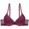 Conjunto de lingerie sexy estilo francês com decote em V profundo para seios pequenos, realçando e reunindo os seios, com suporte lateral para evitar flacidez, conjunto de sutiã de renda