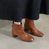 Botines Chelsea de borrego lavado, suaves y cómodos, colección invierno 2026, con tacón medio grueso, punta redonda y piel genuina, perfectos para el día a día y versátiles para varios atuendos, botines de tobillo para mujer