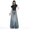 26 Jeans de pierna ancha acampanados holgados con diseño deconstruido retro americano de moda para mujer, disponibles para dropshipping