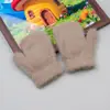 Novas Luvas Quentes de Inverno de Pele Sintética de Visão para Crianças de 2 a 6 Anos, Luvas Peludas Espessadas e de Veludo Fofas para Crianças