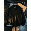 Outono 2026 Design Americano Pesado Senso de Design Gola Alta Moletom Masculino Marca da Moda Tendência Cor Sólida Solto Esportivo Casual Top