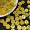 Jade amarelo jade 10mm contas de abóbora contas soltas atacado diy jade jóias brincos colar pulseira acessórios pequeno pingente