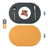 Jogos Americanos Retrô Nórdico Textura de Couro Quadrado Couro Dupla Face Mat de Jantar Ocidental Isolamento Térmico Impermeável à Prova de Óleo Mat de Mesa Venda por Atacado