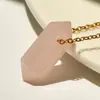 Collar Colgante Hexagonal de Cristal Más Vendido de Amazon para Mujer, Collar de Ágata de Cuarzo Rosa de Alta Gama Dorado Que No Se Desvanece