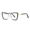 Gafas Anti-luz Azul de Comercio Exterior 3155 Dorado TR Montura de Personalidad para Combinar Gafas Planas para Rostro Grande de Mujer Adelgazantes para Disparo Callejero