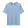Camiseta de Algodão Pesado 300G Verão Gola Redonda Masculina e Feminina Cor Sólida Ombro Caído Manga Curta Tendência Casual Camiseta Estampada