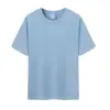 Camiseta de Manga Corta para Hombre de Verano 300g Hilo Doble Color Sólido Casual Holgada Camiseta Básica de Peso Pesado Cuello Redondo Camiseta Cultural Estampada