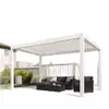 Gazebo de Aluminio con Persianas Manual Eléctrico abatible 4*6m de Venta Caliente para Jardín de Villa al Aire Libre Protector Solar
