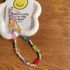 7126 crema color caramelo soleado colgante de oso collar nicho lindo estudiante femenina dibujos animados pulsera de cuentas joyería