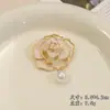 Novo Broche de Camélia Pérola Damasco Branco para Terno Broche de Roupa Feminina de Alta Qualidade Versátil Broche Personalizado