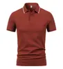 Camisa polo de manga corta con logo estampado, ropa de trabajo versátil tanto para hombres como para mujeres, 230 gramos, hilo doble 40's Sorona