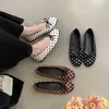 Sapatilhas de Poá com Laço Estilo Francês para Mulheres 2026 Novos Mocassins Slip-On Redondos Rasos Estilo Francês
