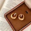 Pendientes de Aro Minimalistas Metálicos Clip-On para Mujer Sin Perforaciones, Nuevos Pendientes de Lujo de Nicho 2025, Estilo Exagerado