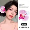 Grampo de Cabelo Phalaenopsis com Atmosfera Super Feérica para Mulheres Flor de Cabeça Mori Clipe de Bico de Pato Lateral Placa Traseira do Cabelo Clipe de Fixação de Cabelo Grampo de Cabelo