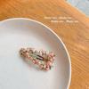 Horquilla de flor rosa con ambiente primaveral de Corea del Sur, dulce pinza para cabeza de hada, pinza de tiburón, accesorios para el cabello para niña