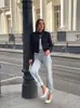 ¡Orden de exportación! 2026 nueva ropa de mujer transfronteriza europea y americana, chaqueta corta de encaje con botones y empalme estilo chino