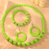Aretes de Moda Europea y Americana Pulsera de Cuentas Color Caramelo Colgante Acrílico Vintage Redondo con Cuentas Traje Joyería para Mujer